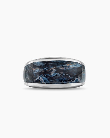 Exotic Stone Signet Ring in Sterling Silver with Pietersite, 10mm