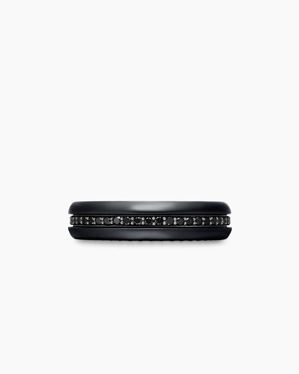 Mens Streamline Band Ring in Black Titanium, 6mm