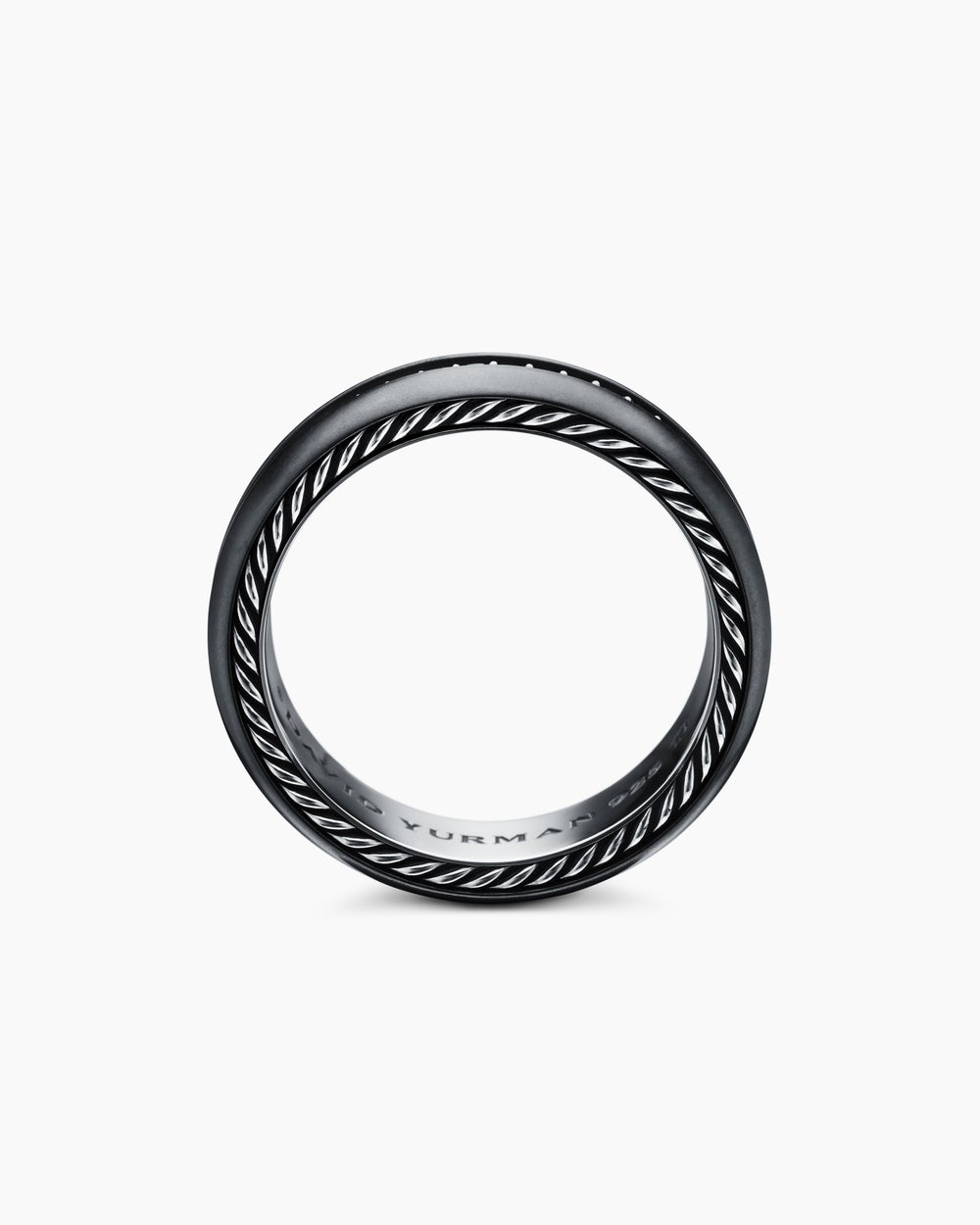 Mens Streamline Band Ring in Black Titanium, 6mm