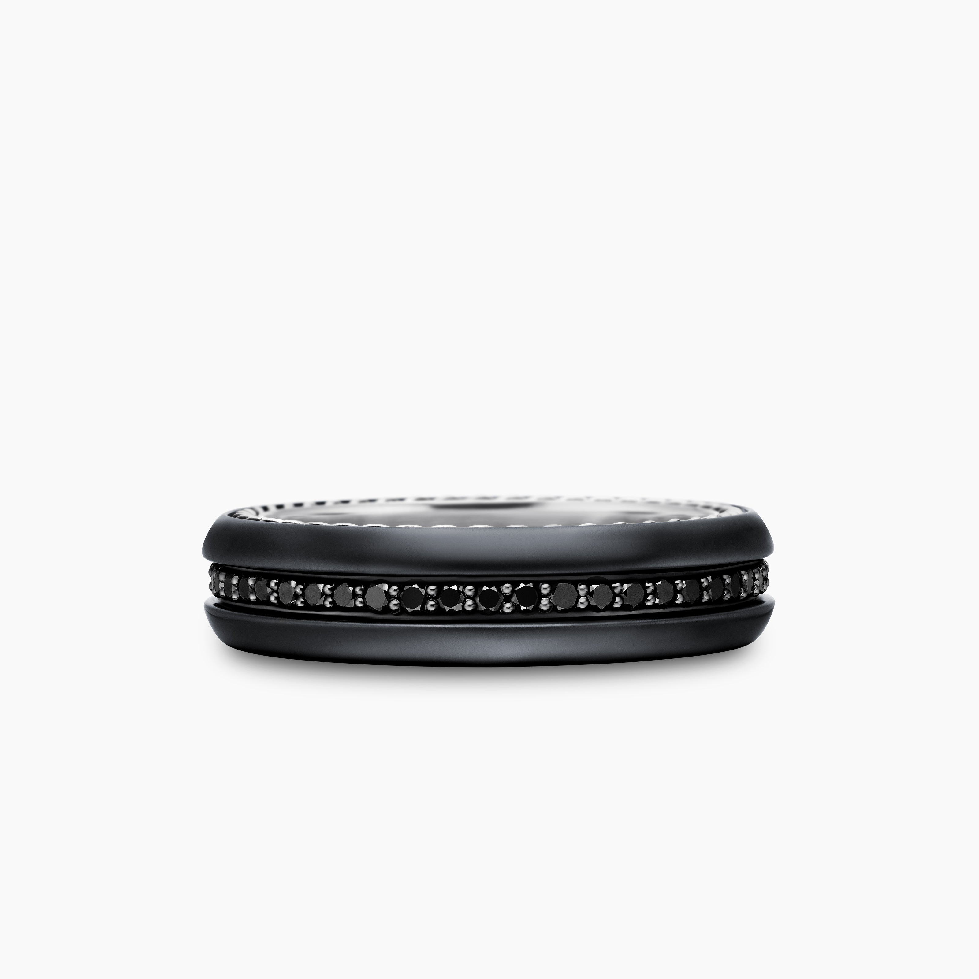 Mens Streamline Band Ring in Black Titanium, 6mm