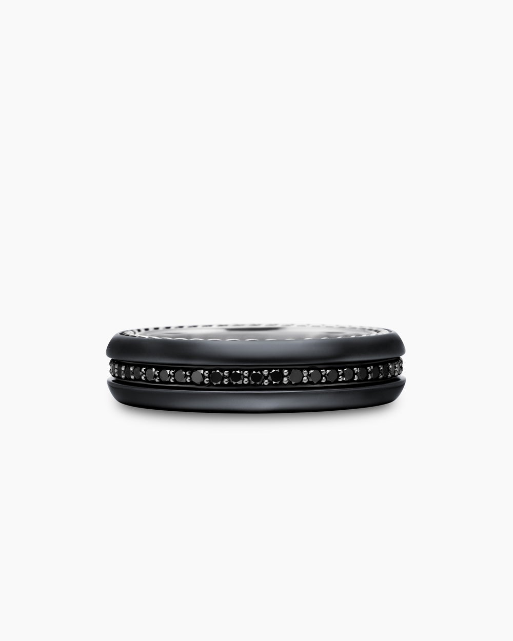 Mens Streamline Band Ring in Black Titanium, 6mm