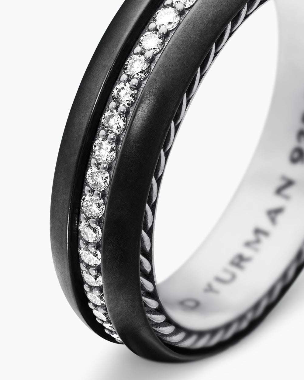 Mens Streamline Band Ring in Black Titanium, 6mm