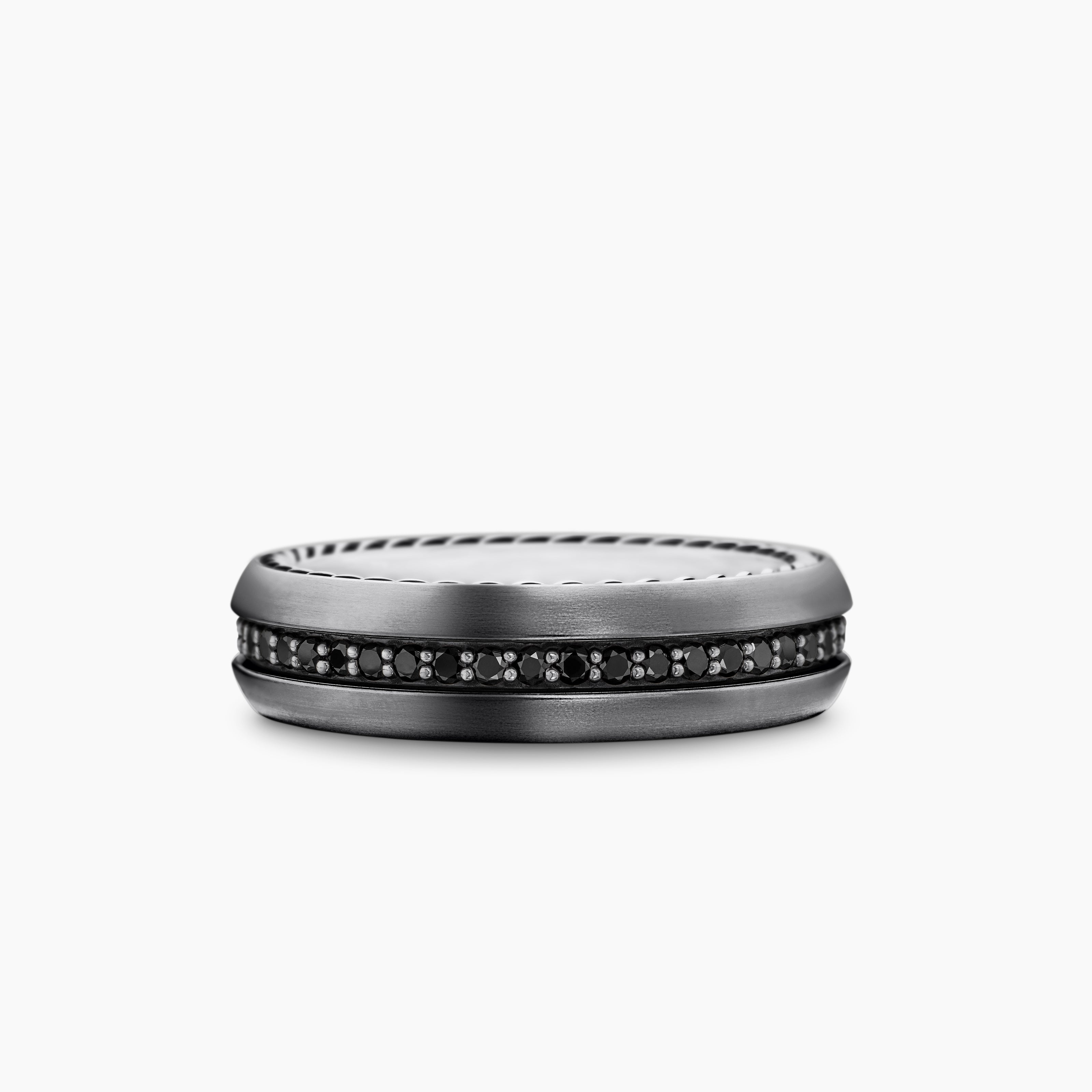Mens Streamline Band Ring in Grey Titanium, 6mm