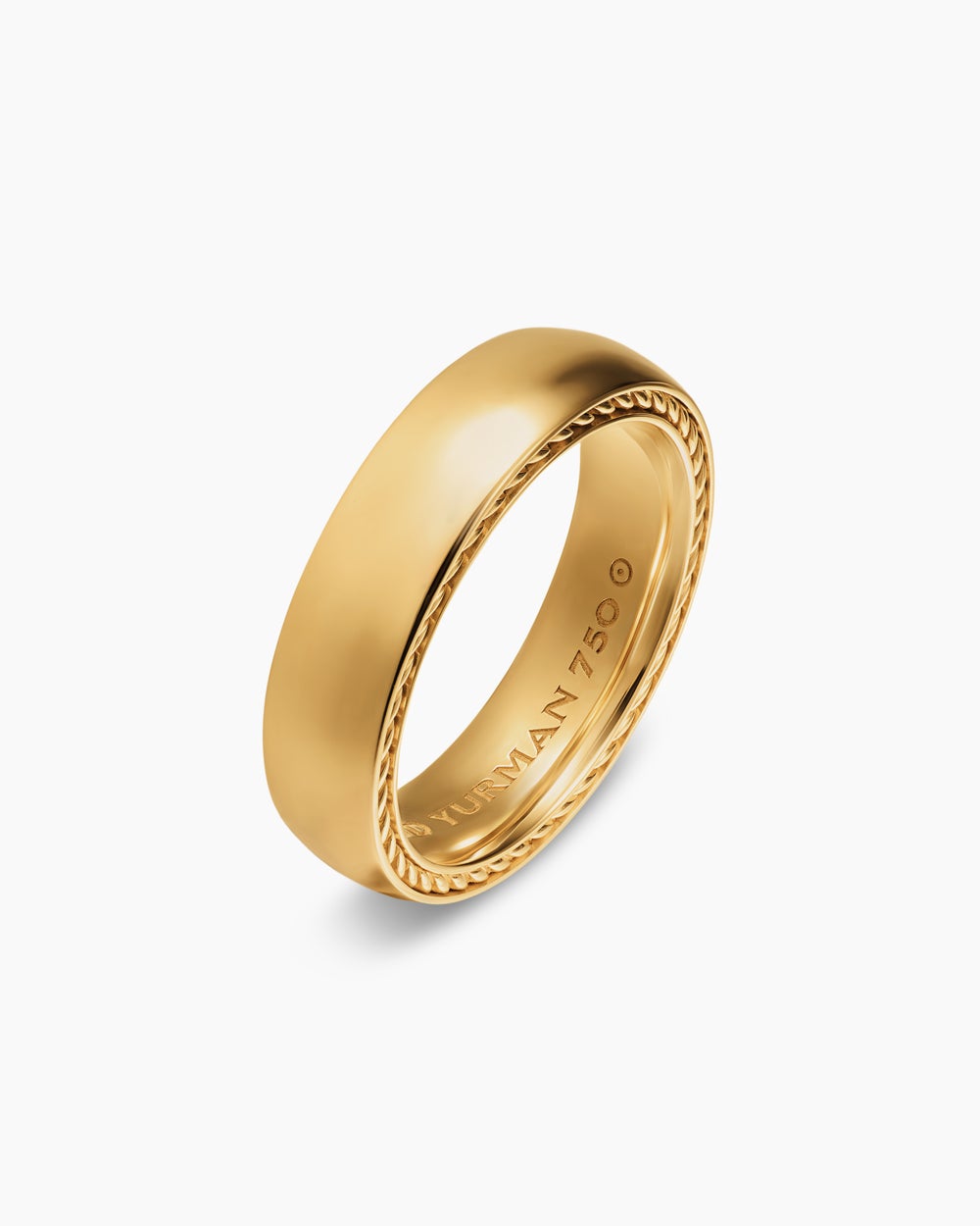 Bague Streamline en or jaune 18 carats, 6 mm