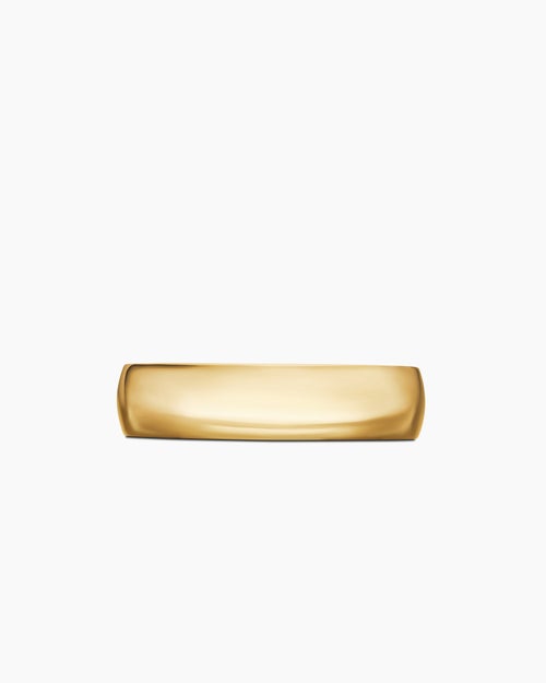 Mens Streamline Band Ring in 18K Yellow Gold, 6mm