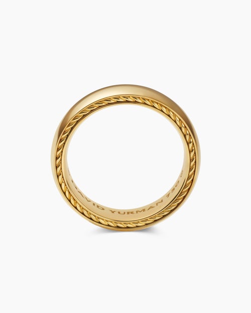 Mens Streamline Band Ring in 18K Yellow Gold, 6mm