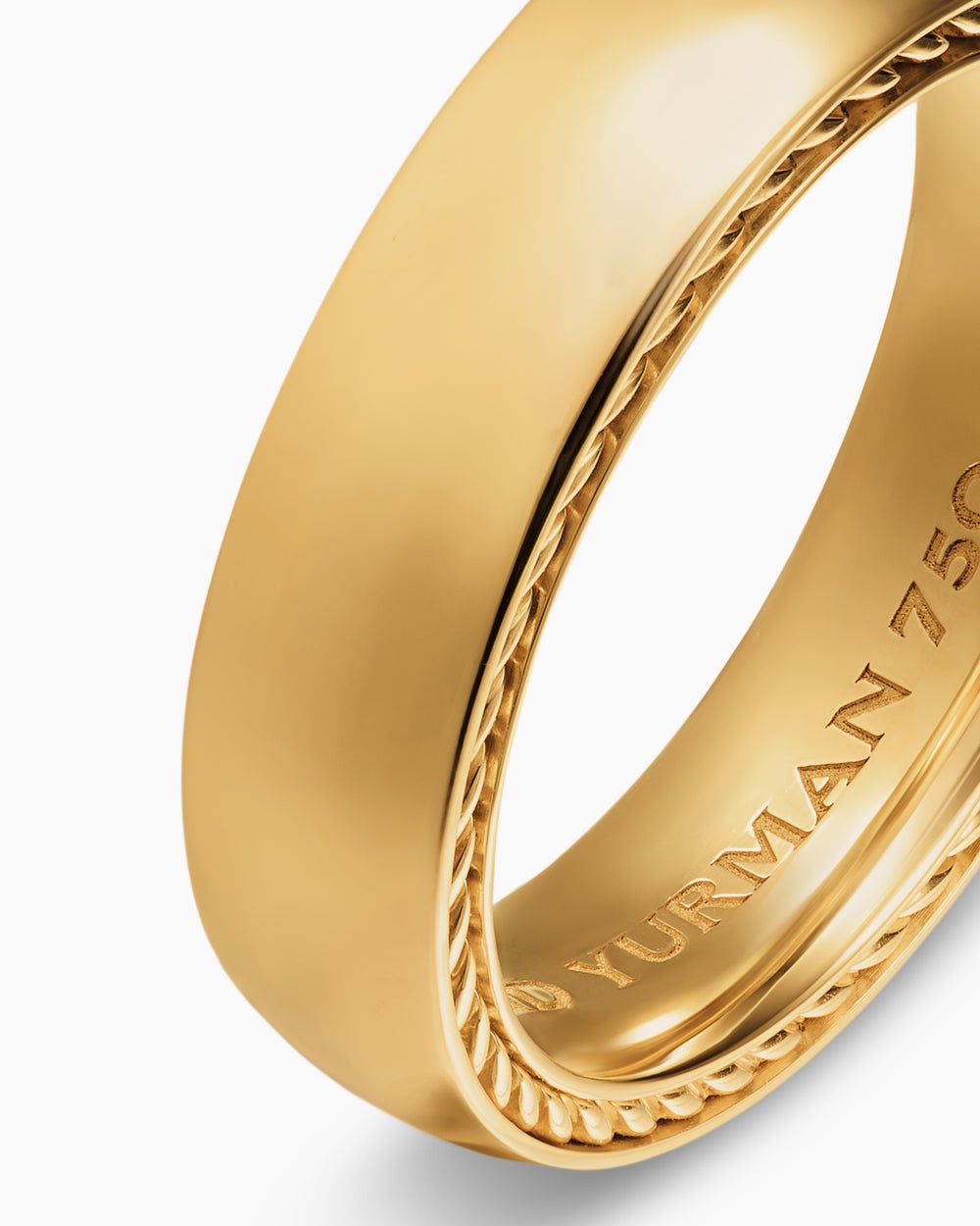 Bague Streamline en or jaune 18 carats, 6 mm