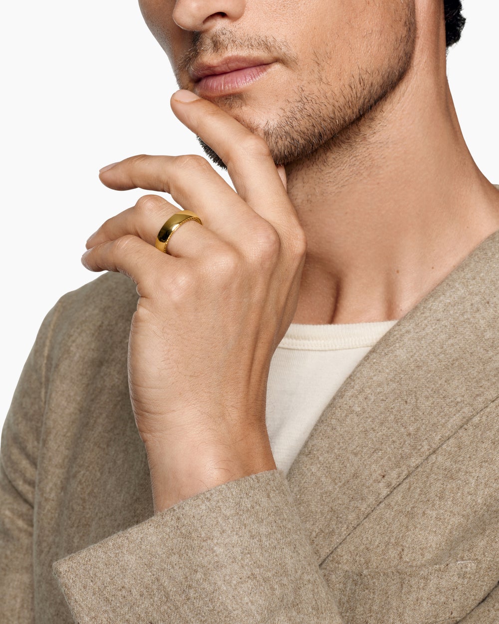 Bague Streamline en or jaune 18 carats, 6 mm