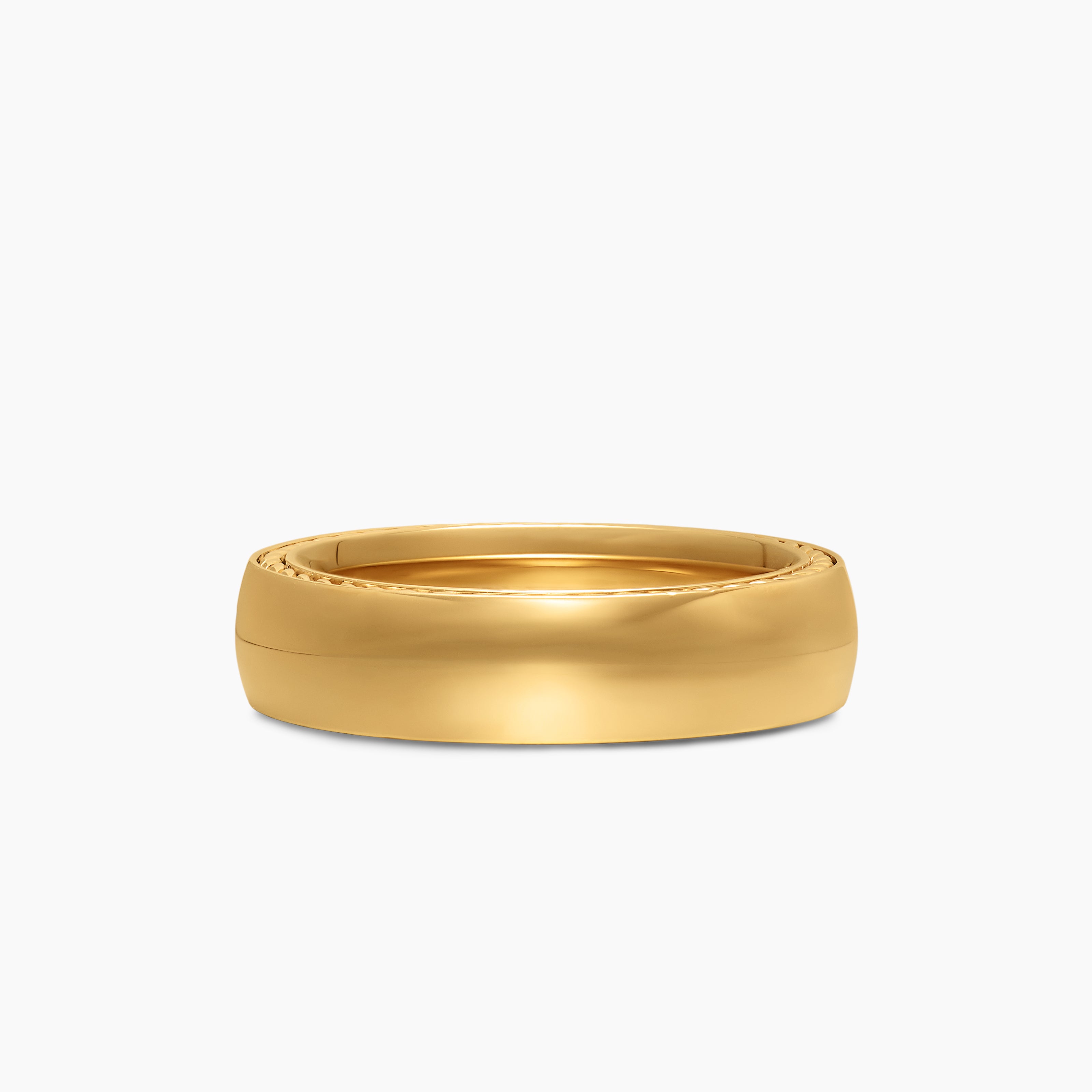 Mens Streamline Band Ring in 18K Yellow Gold, 6mm