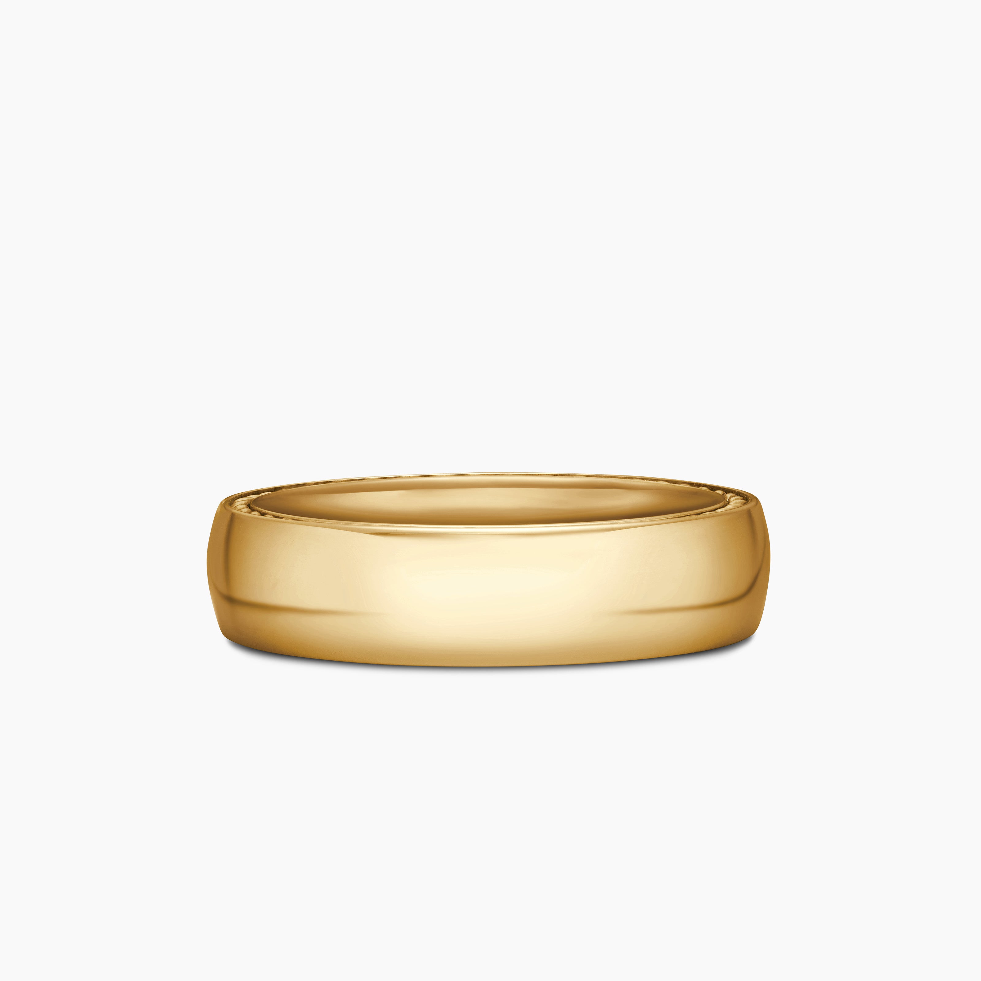 Mens Streamline Band Ring in 18K Yellow Gold, 6mm