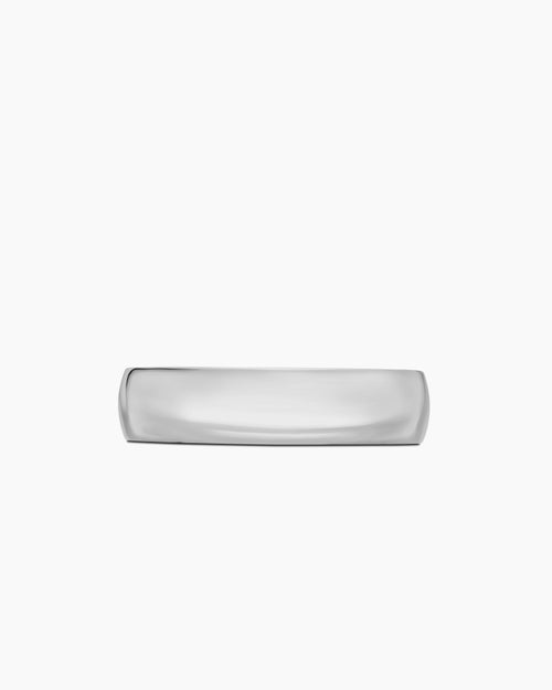 Mens Streamline Band Ring in 18K White Gold, 6mm