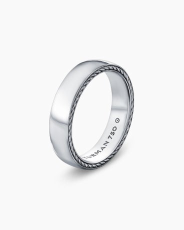 Streamline® Band Ring in 18K White Gold, 6mm