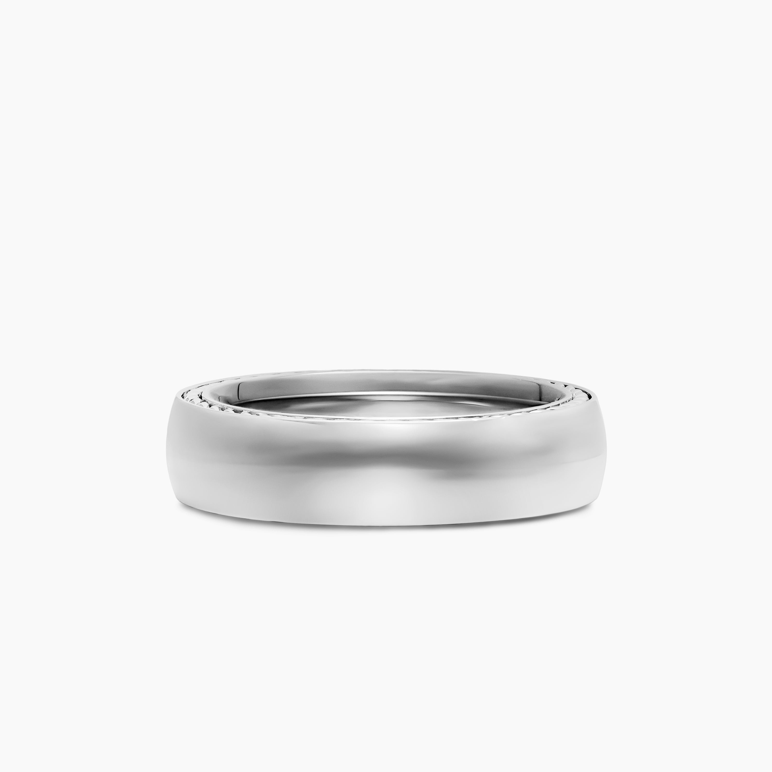Anneau Streamline en  or blanc 18 carats, 6 mm hommes 