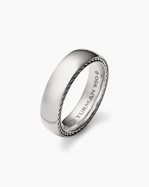 Mens Streamline® Band Ring in Platinum, 6mm
