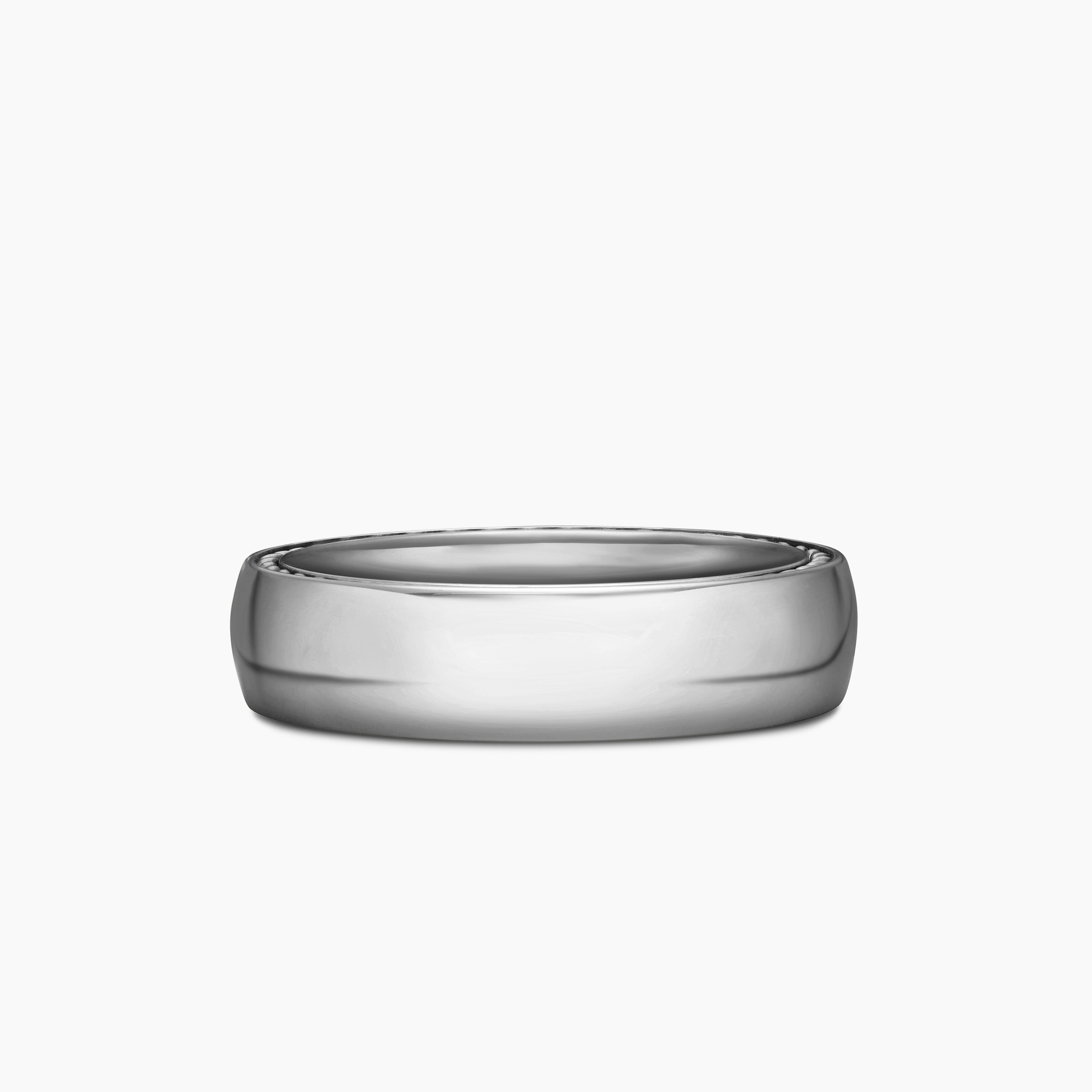 Mens Streamline Band Ring in Platinum, 6mm