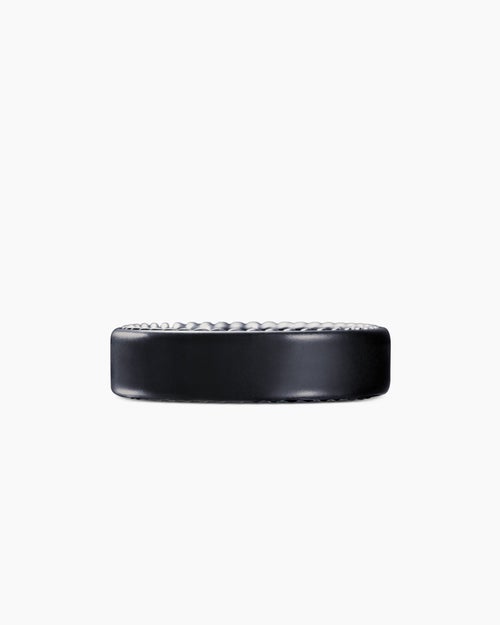 Mens Streamline Band Ring in Black Titanium, 6mm