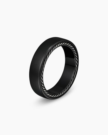 Streamline® Band Ring in Black Titanium, 6mm