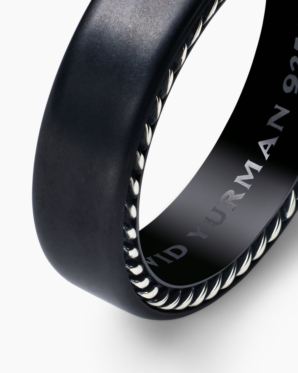 Anneau Streamline en titane noir, 6 mm hommes