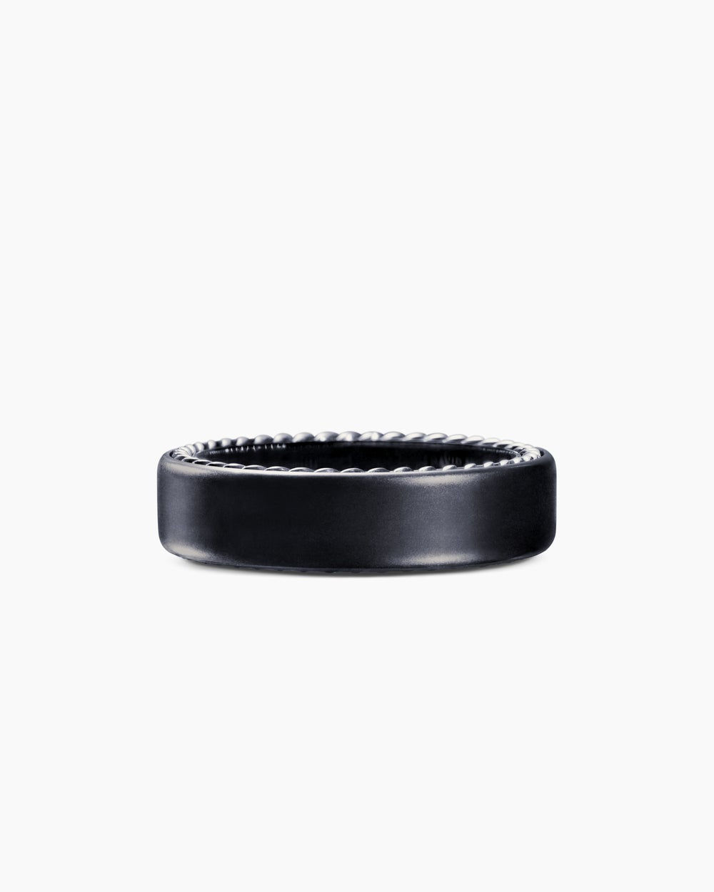 Anneau Streamline en titane noir, 6 mm hommes