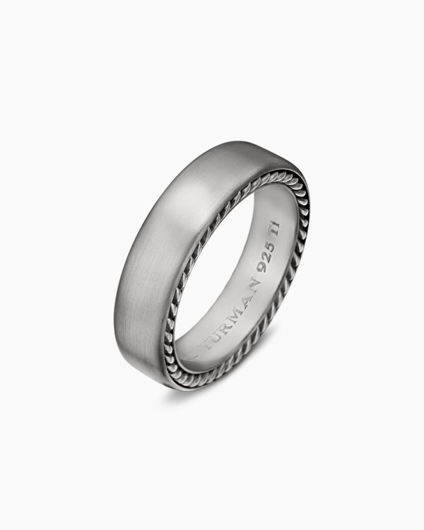 Streamline® Band Ring in Grey Titanium, 6mm