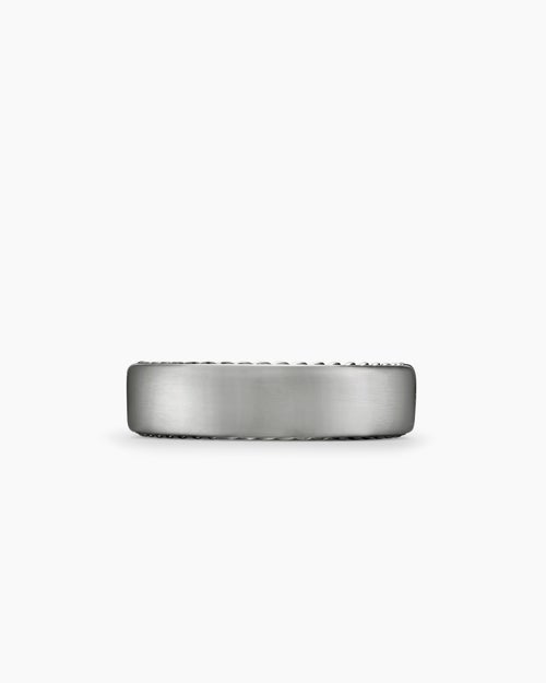 Mens Streamline® Band Ring in Grey Titanium, 6mm
