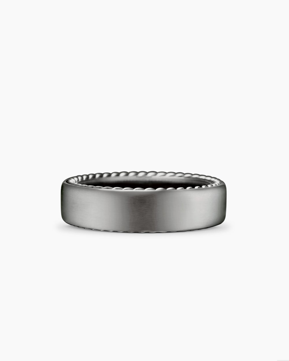 Mens Streamline Band Ring in Grey Titanium, 6mm