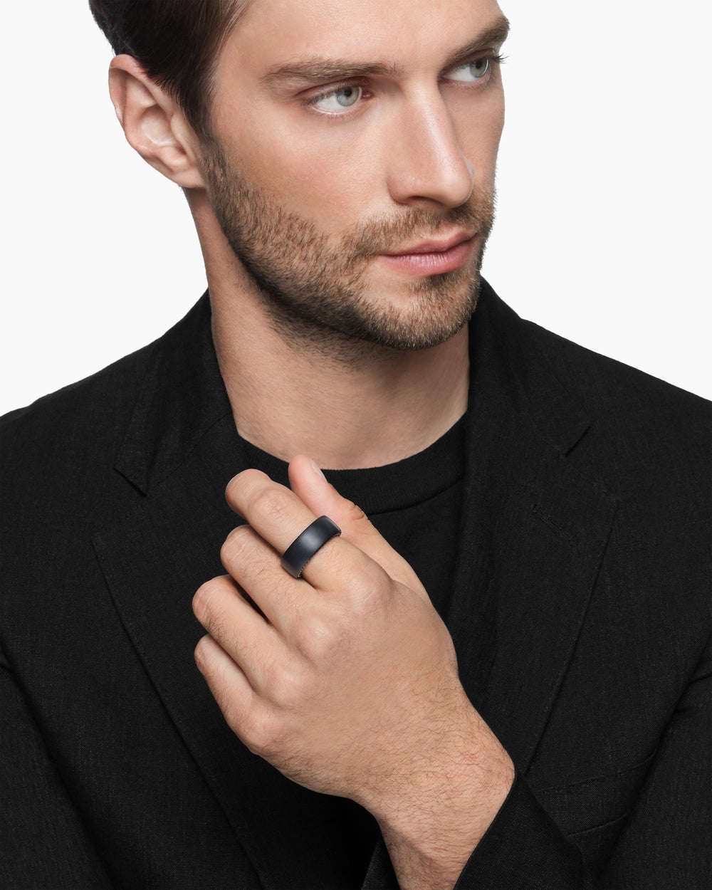 Anneau Streamline® en titane noir, 9 mm hommes