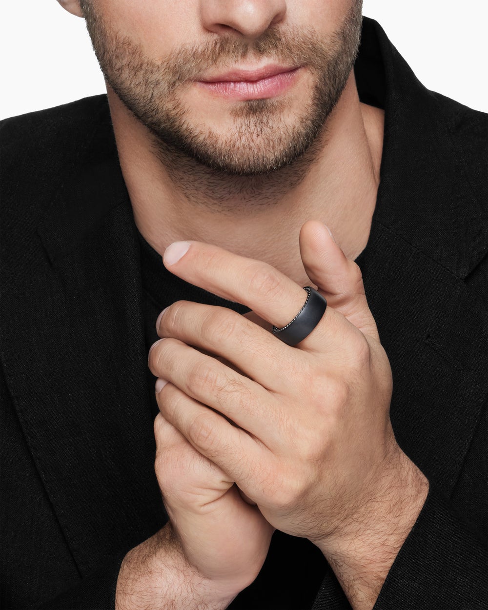 Anneau Streamline® en titane noir, 9 mm hommes