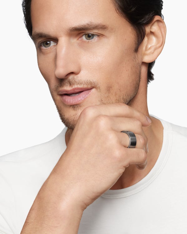 Bague Streamline en titane gris, 9 mm