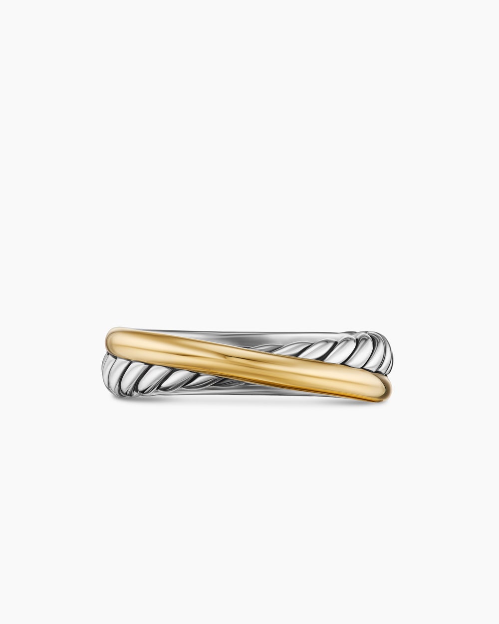 Anneau Crossover en argent sterling avec or jaune 18 carats, 5,3 mm femmes