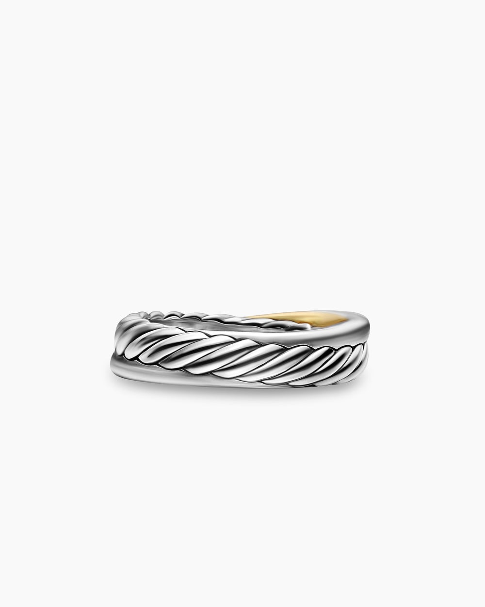 Anneau Crossover en argent sterling avec or jaune 18 carats, 5,3 mm femmes