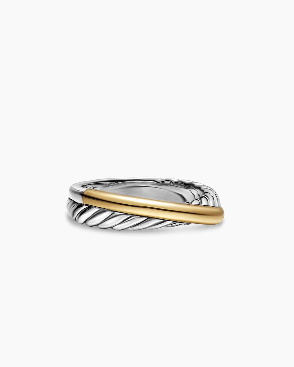 Anneau Crossover en argent sterling avec or jaune 18 carats, 5,3 mm femmes