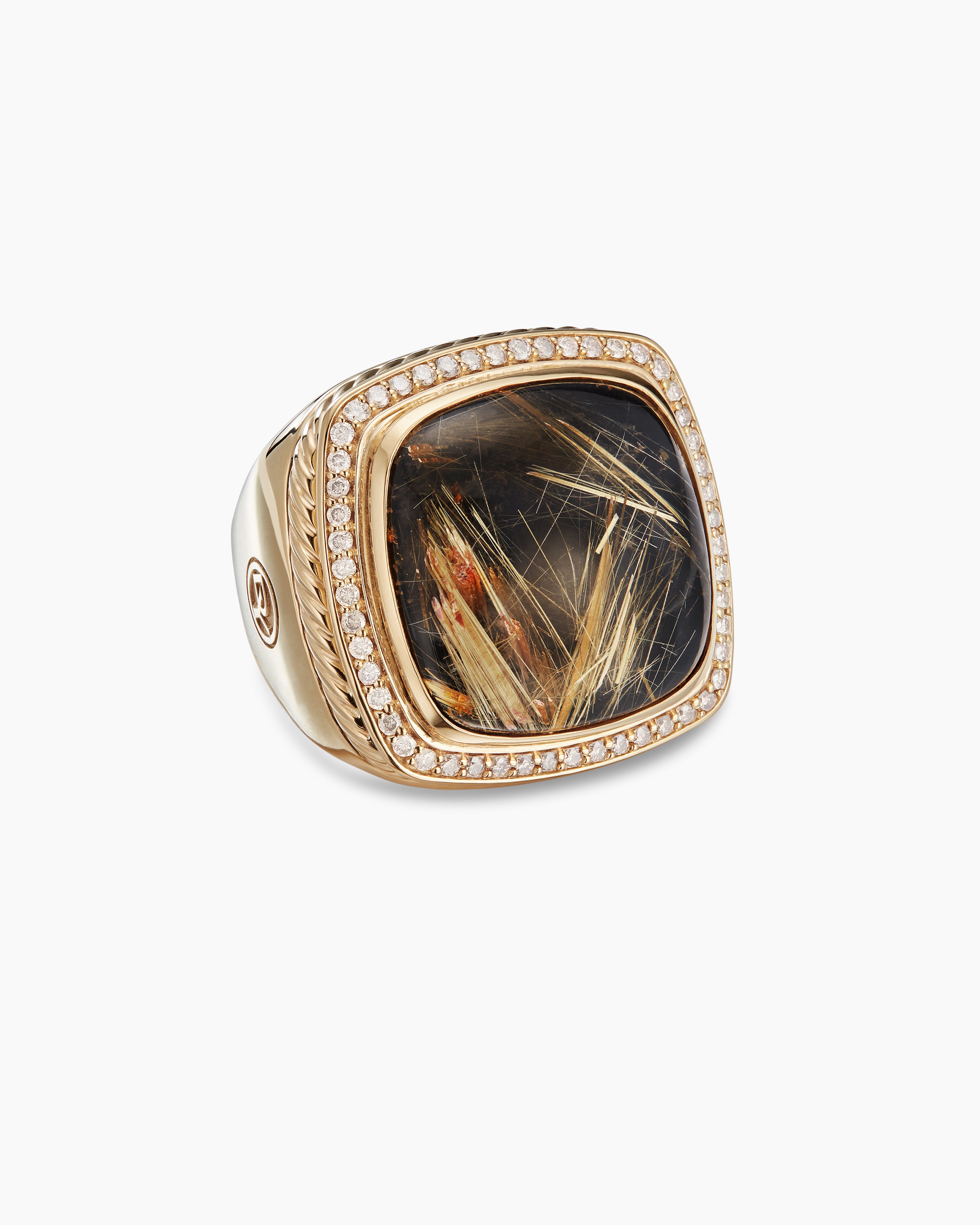Albion Statement Ring in 18K Yellow Gold with Pavé, 20mm