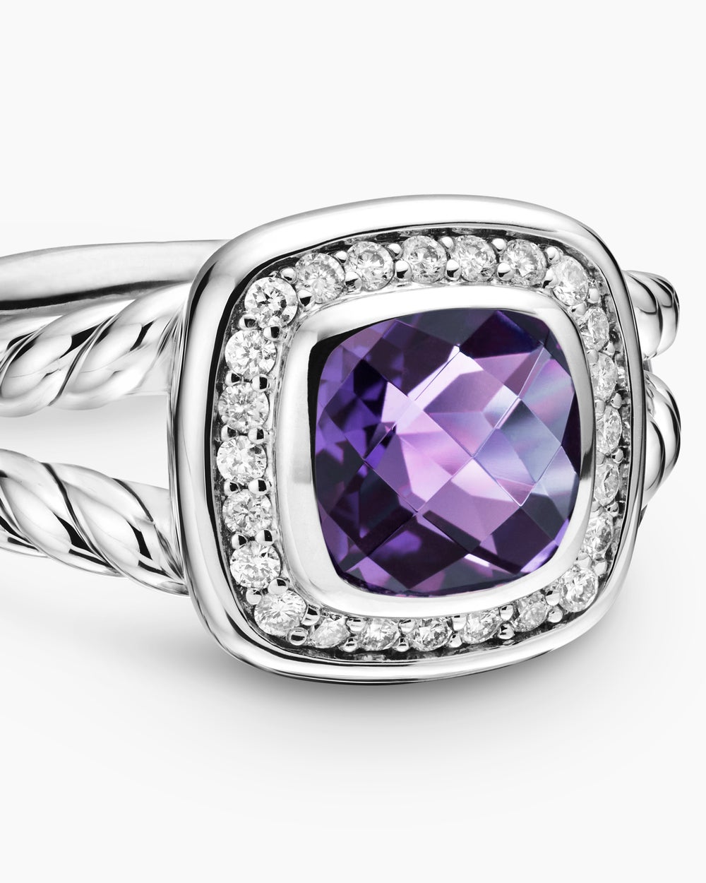 Bague Petite Albion® en argent sterling avec diamants, 7 mm femmes