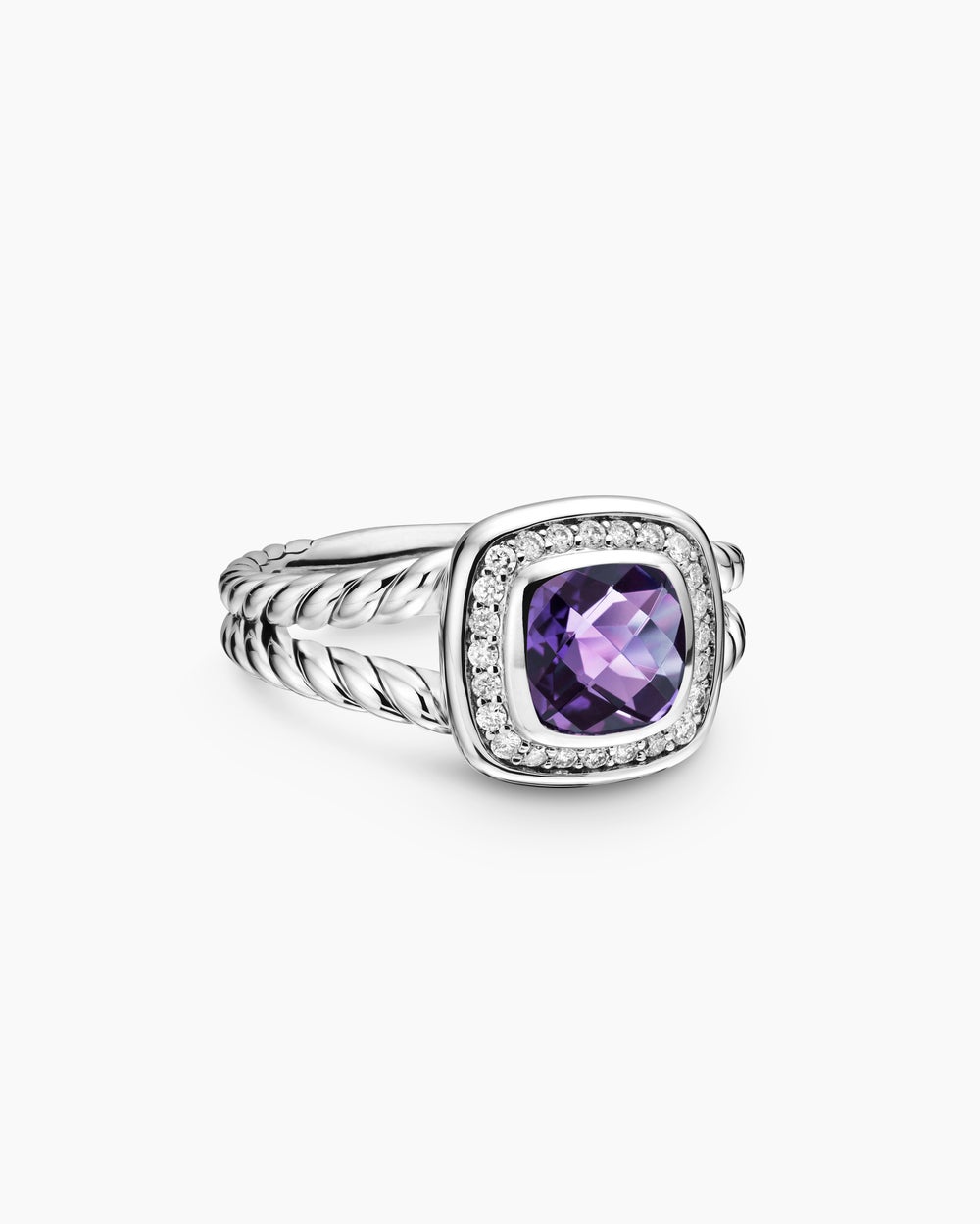 Bague Petite Albion® en argent sterling avec diamants, 7 mm femmes