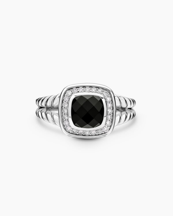 Petite Albion Ring in Sterling Silver with Diamonds, 7mm