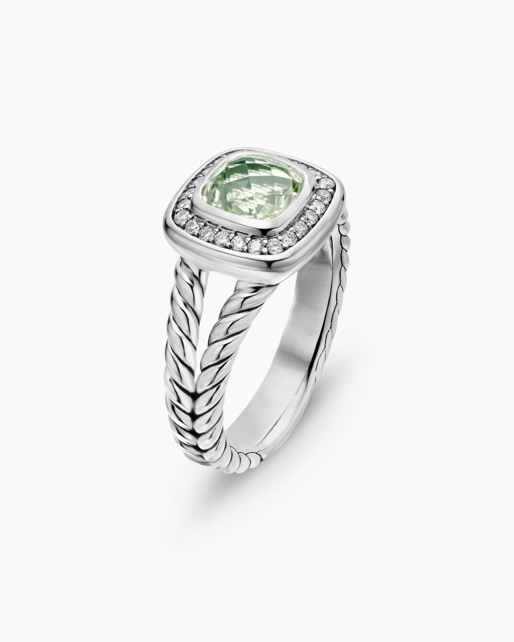 Womens Petite Albion Ring in Sterling Silver with Diamonds, 7mm