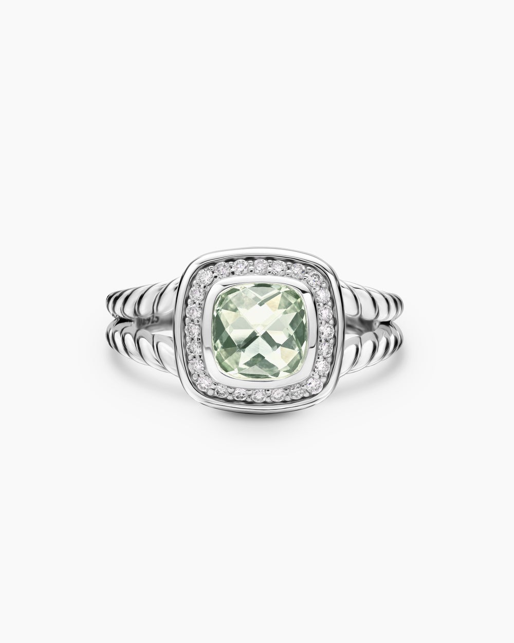 Womens Petite Albion Ring in Sterling Silver with Diamonds, 7mm