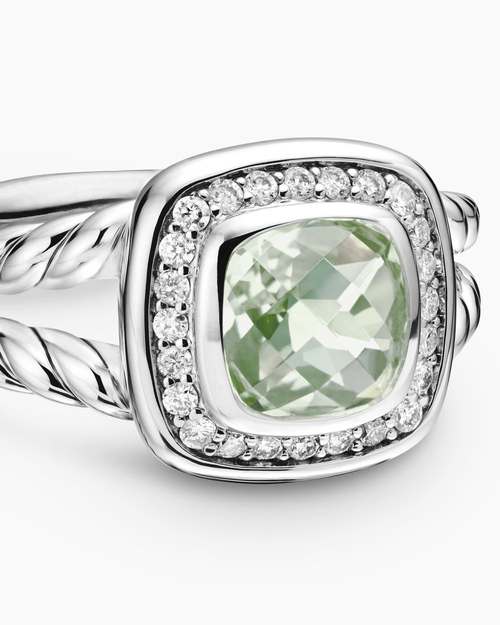 Womens Petite Albion Ring in Sterling Silver with Diamonds, 7mm