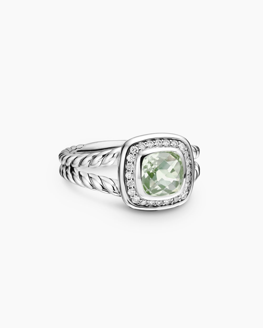 Womens Petite Albion Ring in Sterling Silver with Diamonds, 7mm