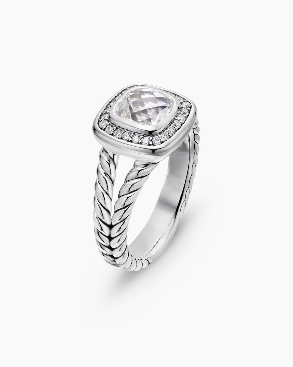 Bague Petite Albion® en argent sterling avec diamants, 7 mm femmes