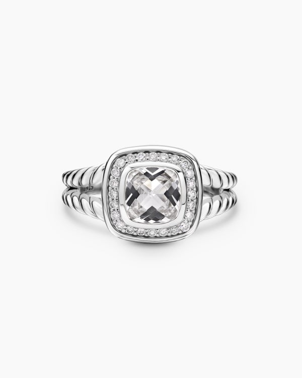 Bague Petite Albion® en argent sterling avec diamants, 7 mm