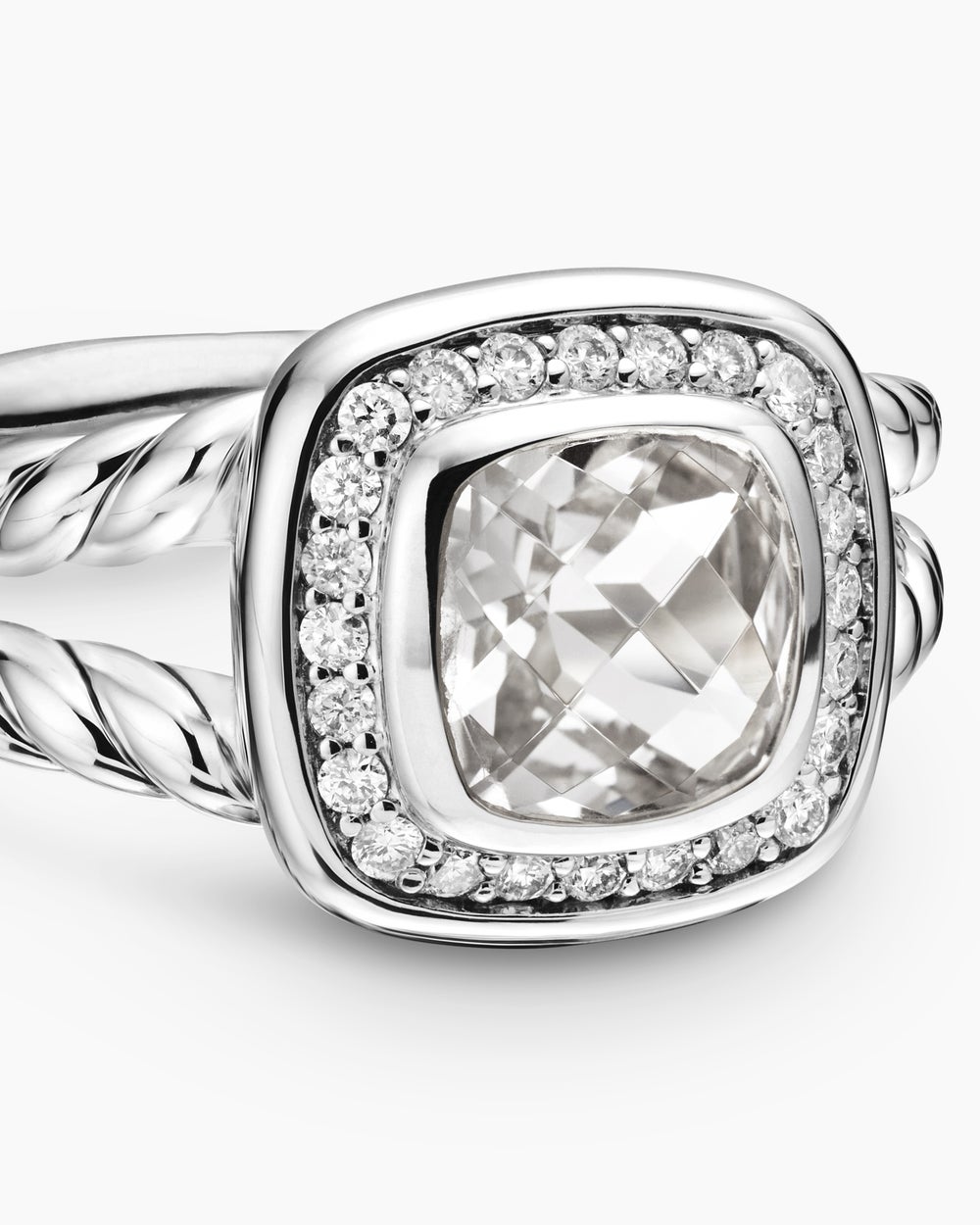 Bague Petite Albion® en argent sterling avec diamants, 7 mm femmes