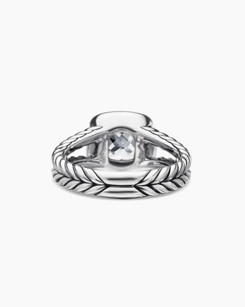Womens Petite Albion® Ring in Sterling Silver with White Topaz and Diamonds, 7mm