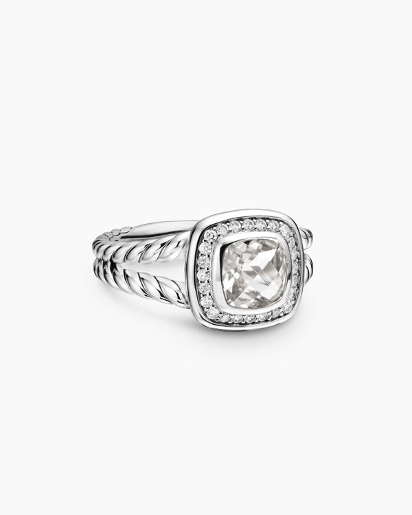 Bague Petite Albion® en argent sterling avec diamants, 7 mm