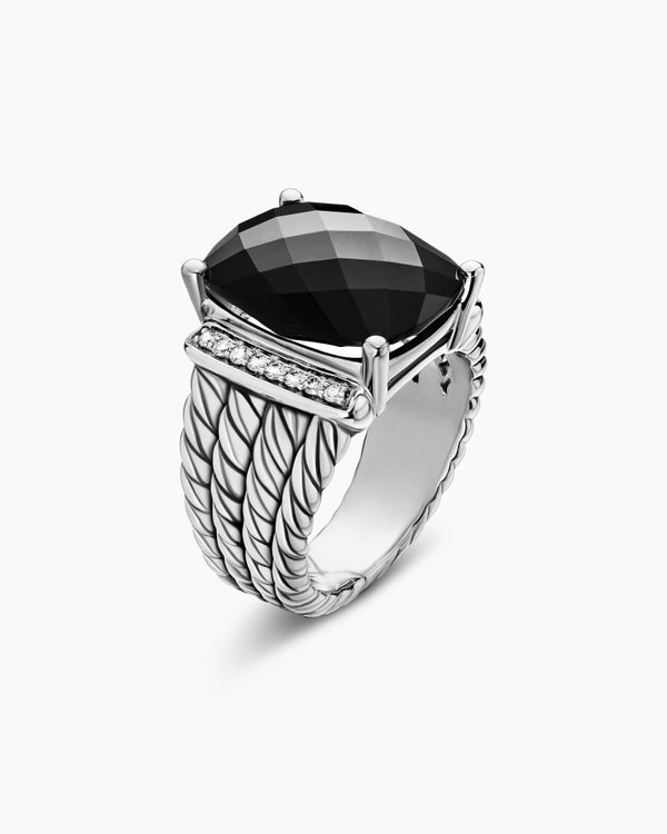 Wheaton Ring in Sterling Silver with Diamonds, 16mm