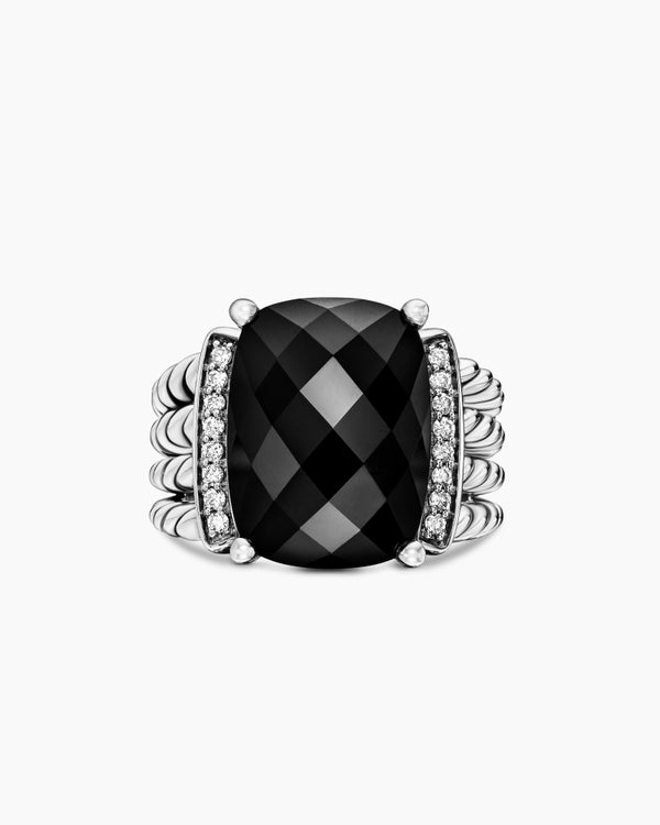 Wheaton Ring in Sterling Silver with Diamonds, 16mm