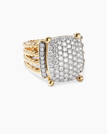 Wheaton® Ring in 18K Yellow Gold with Pavé Diamonds
