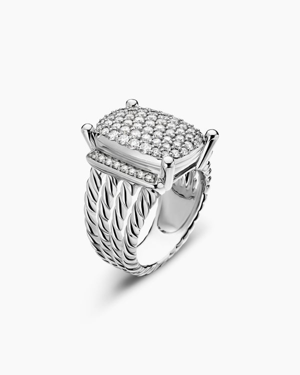 Wheaton Ring in Sterling Silver with Diamonds, 16.7mm