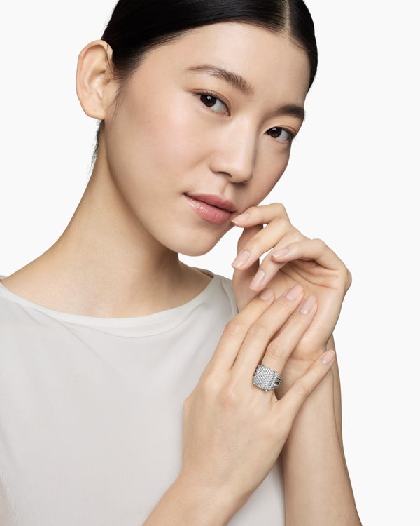 Wheaton Ring in Sterling Silver with Diamonds, 16.7mm